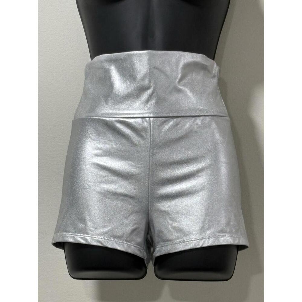 Natalie Dancewear Shinny Silver Shorts Dancecore